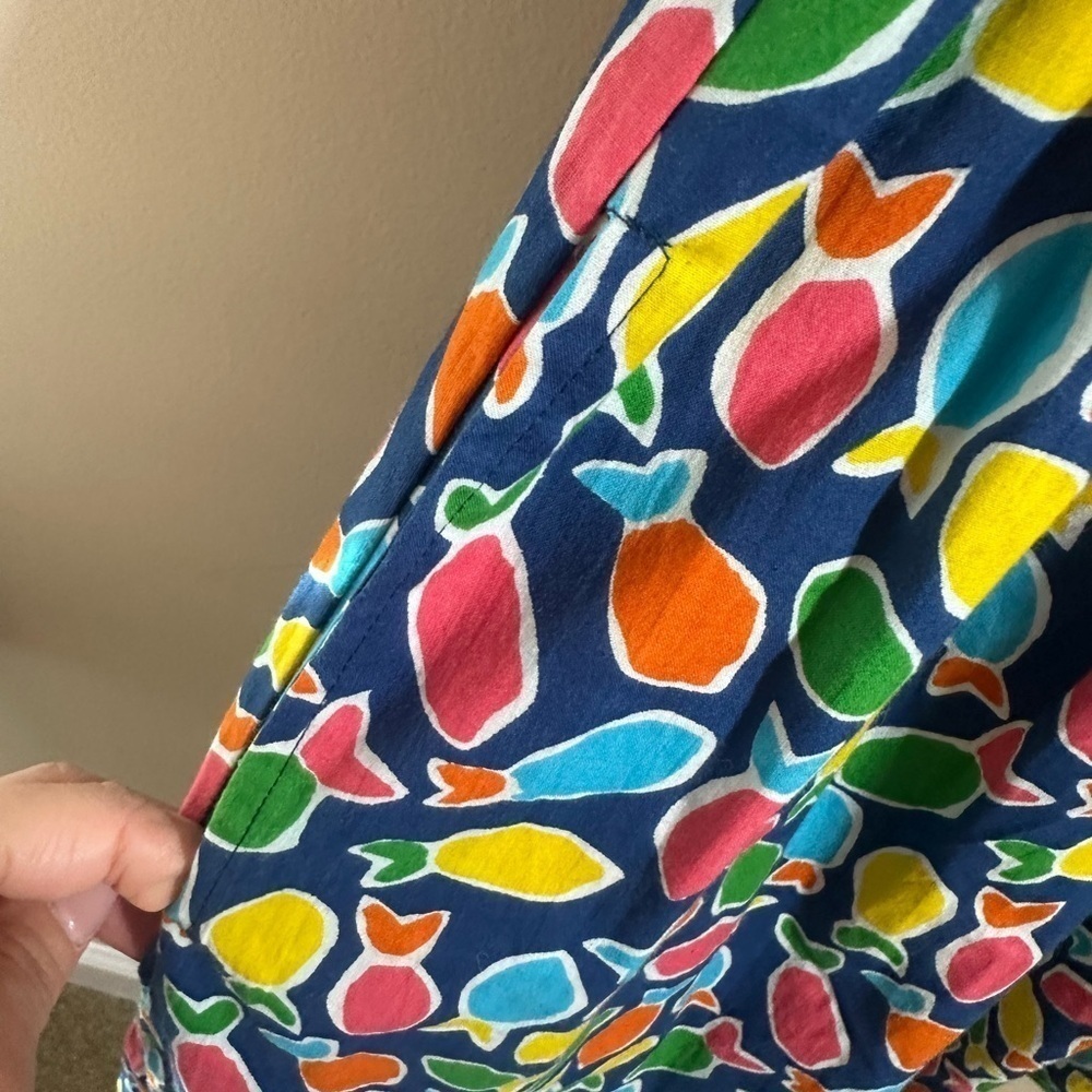 COMPANIA FANTASTICA colorful print vibrant resort mini smocked dress size XS - Picture 4 of 8